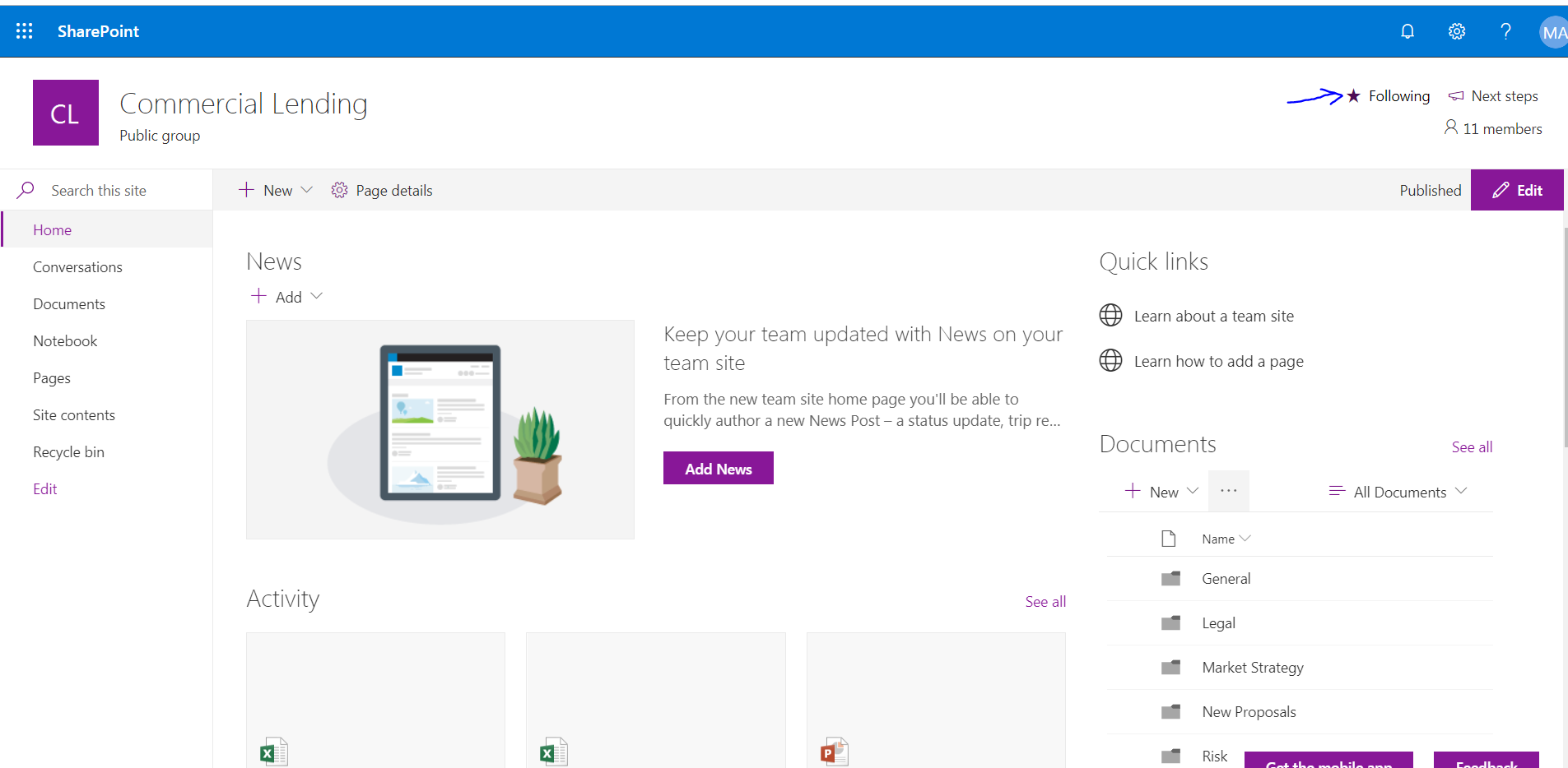 Follow SharePoint Online Sites – Dellenny