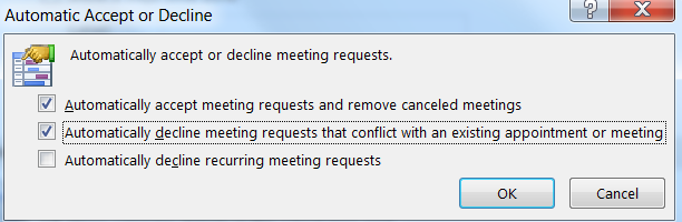 why does outlook automatically accept meeting requests