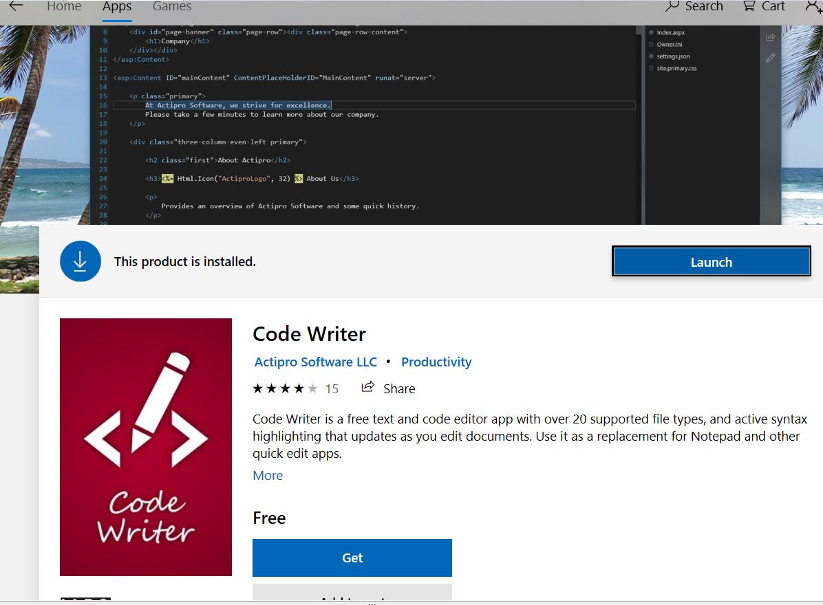 code writer microsoft
