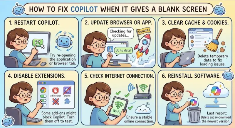 How to Fix Copilot When It Gives a Blank Screen