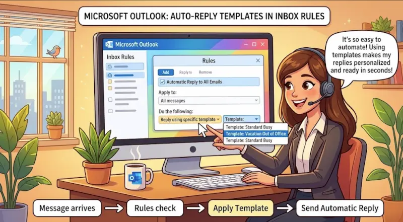 Microsoft Outlook to Add Automatic Replies Using Templates in Inbox Rules