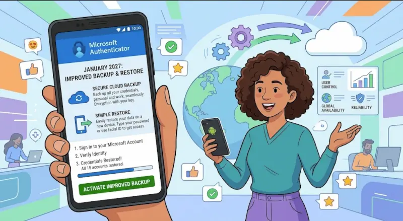 Microsoft Authenticator for Android Gets Improved Backup and Restore Experience in January 2027