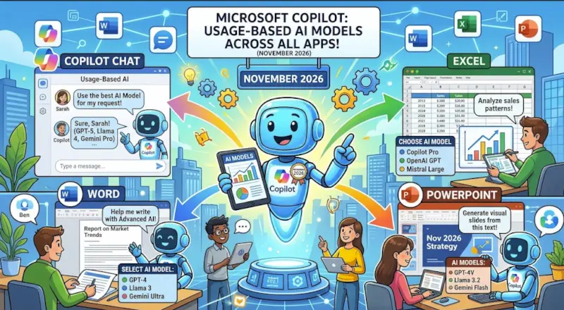 Microsoft Copilot to Add Usage-Based AI Models Across Chat, Word, Excel and PowerPoint in November 2026