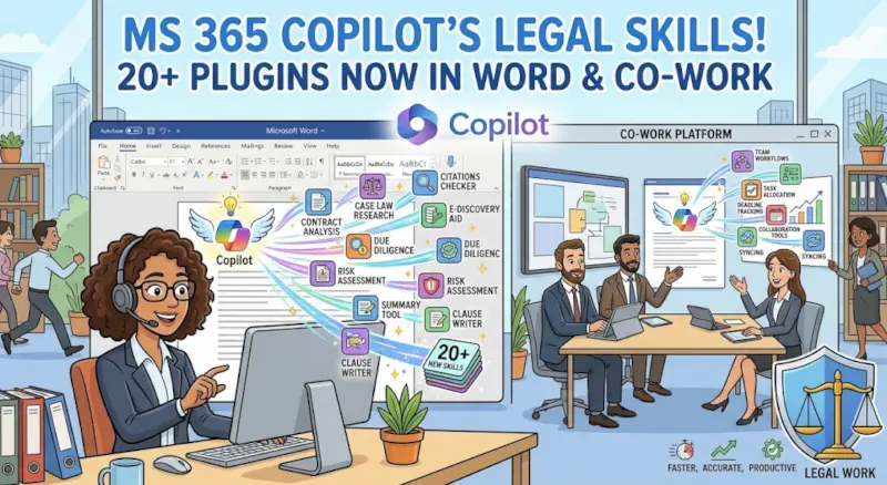 Microsoft 365 Copilot Adds Legal Plugins to Word and Cowork, Bringing 20+ AI Skills to Legal Workflows