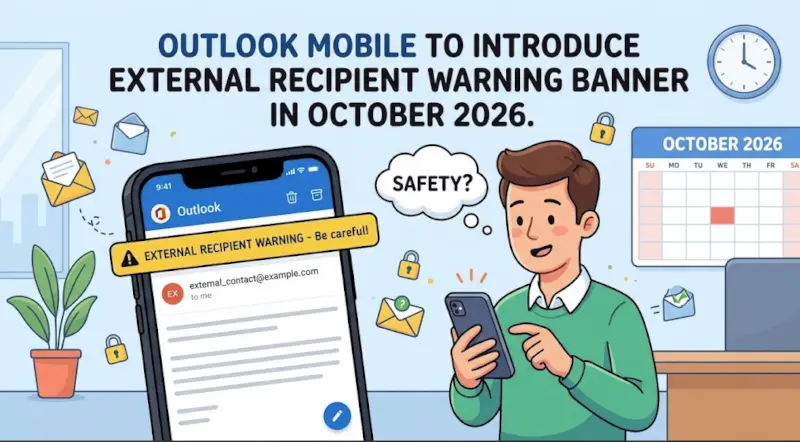 Outlook Mobile to Introduce External Recipient Warning Banner in October 2026